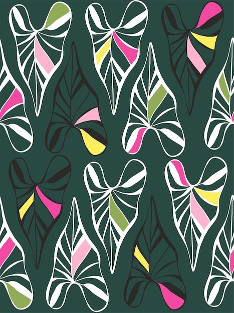 현대적인 매끄러운 식물 패턴 꽃 추상 현대 패턴 손으로 그린 독특한 인쇄