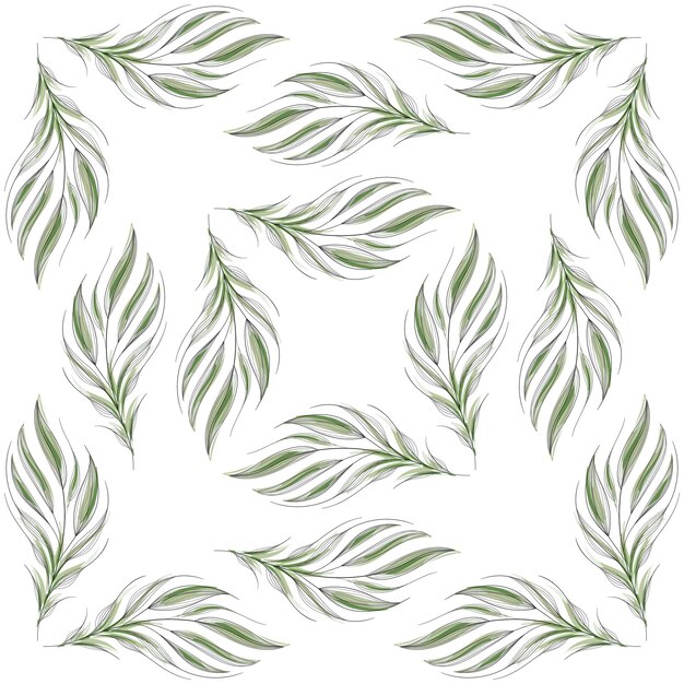 Modern seamless floral pattern handpainted green leaves on a white background An elegant template for fashionable prints printing website design