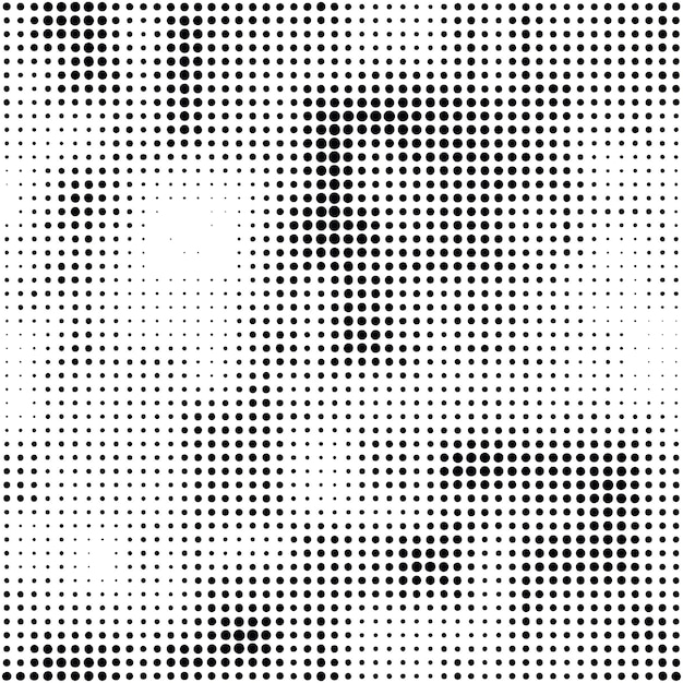 Modern seamless pattern with dots transition halftone in black and white
