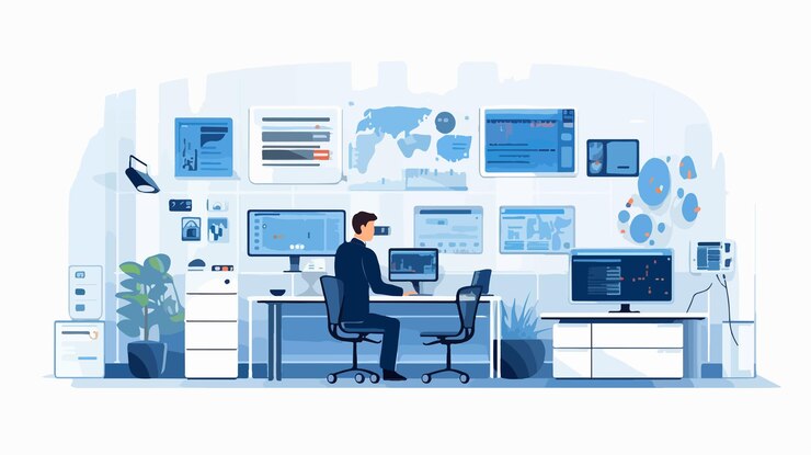 Vector modern security system vector illustration for protection and safety