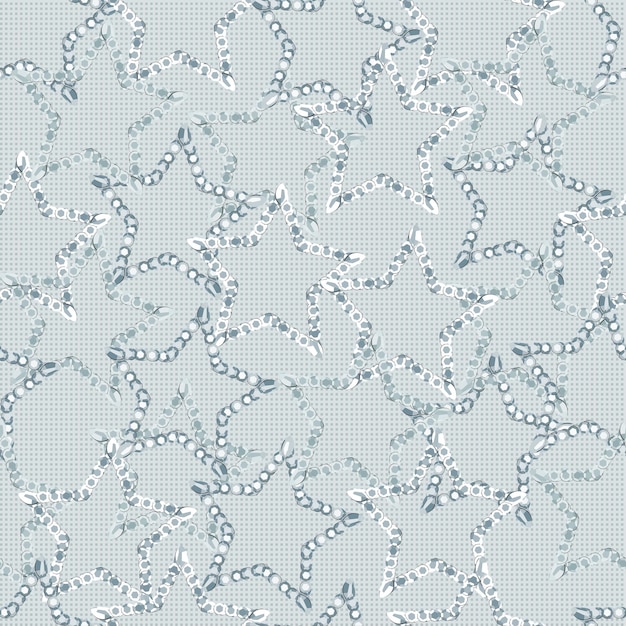 Vector modern sequin stars with fabric texture vector background pattern seamless