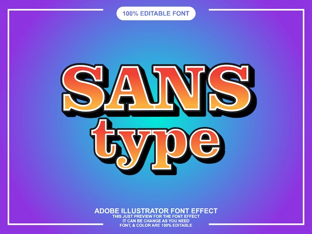 Modern serif editable graphic style text effect