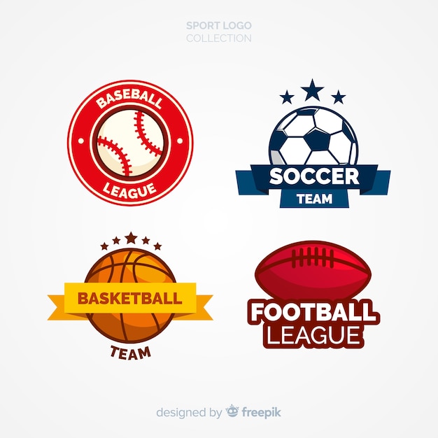 Modern set of abstract sports logos