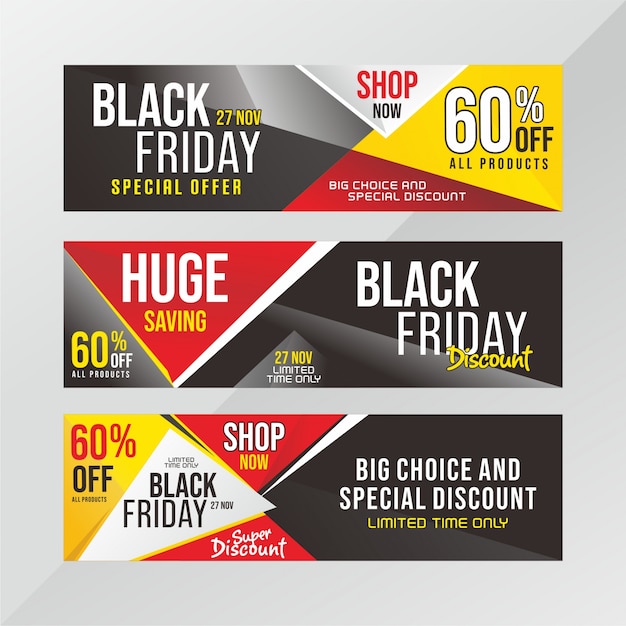 Vector modern set of black friday banner