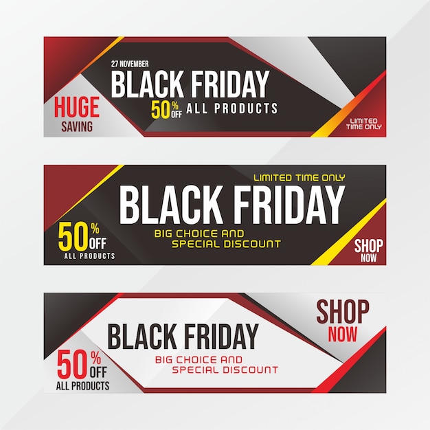 Modern set of black Friday sale banner