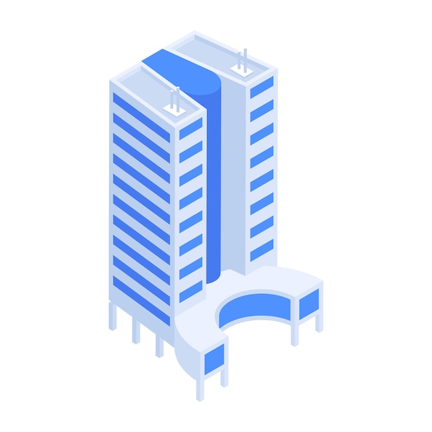 Современный набор изометрических икон корпоративных зданий