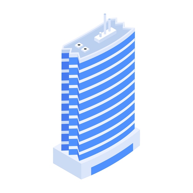 Modern Set of Corporate Buildings Isometric Icons