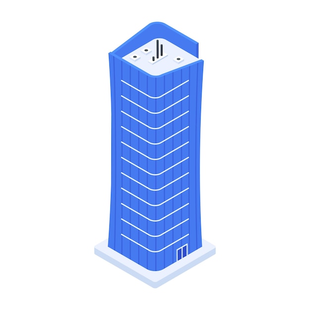 Modern Set of Corporate Buildings Isometric Icons