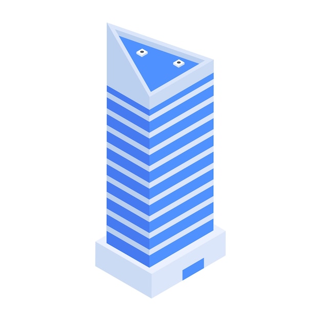 Modern Set of Corporate Buildings Isometric Icons