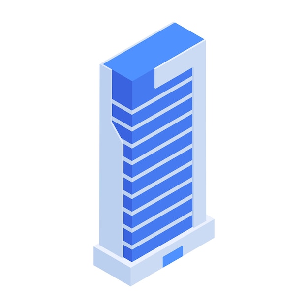 Modern Set of Corporate Buildings Isometric Icons