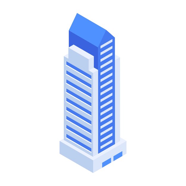 Современный набор изометрических икон корпоративных зданий