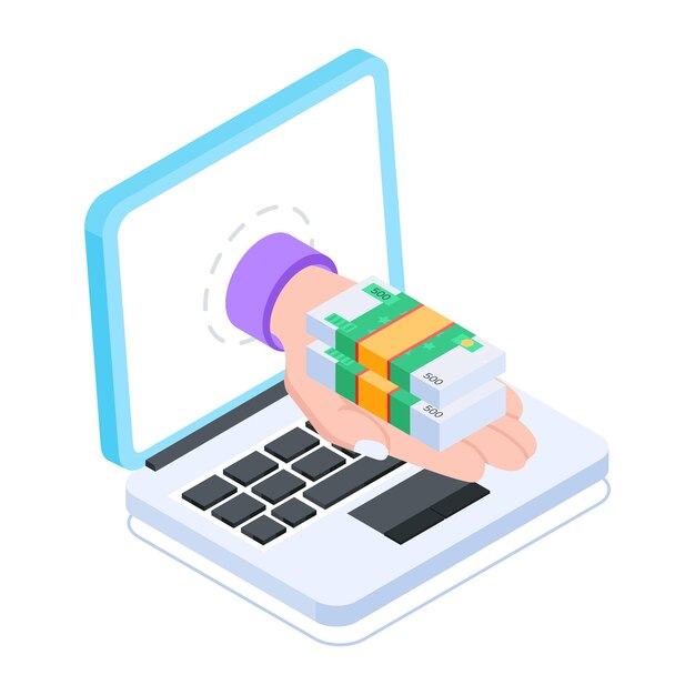 Modern set of cryptocurrency analysis isometric icons