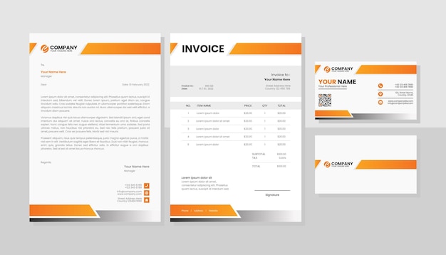 Modern set of stationery business pack template