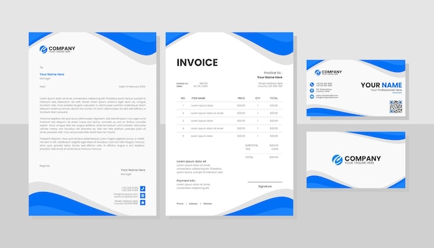 Modern set of stationery business pack template