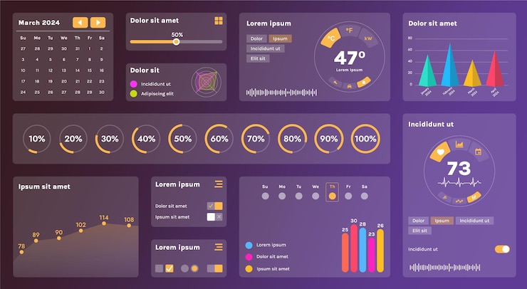 Vector a modern set of ui elements that includes various graphic components for creating interfaces