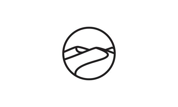 モダンな形の線は円のロゴシンボルアイコンベクトルグラフィックデザインイラストに砂漠