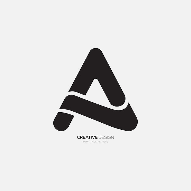 Modern shape unique letter a creative abstract monogram logo