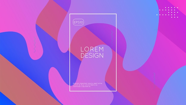 Modern Shape Vibrant Page Purple Graphic Layout Neon Banner