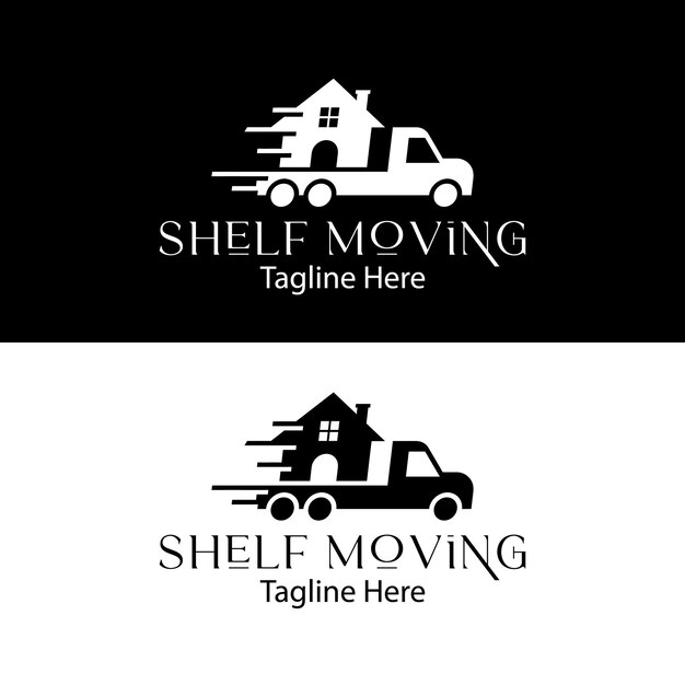 Vector modern shelf moving logo design