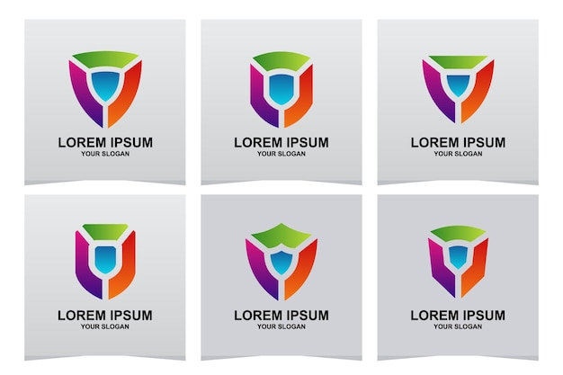 Vector modern shield logo designs