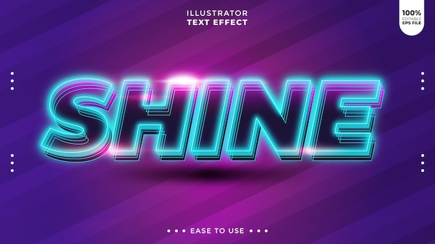 modern shine text effects editable text vector effect