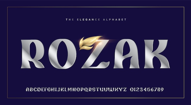 Современные блестящие алфавитные футуристические шрифты типографии
