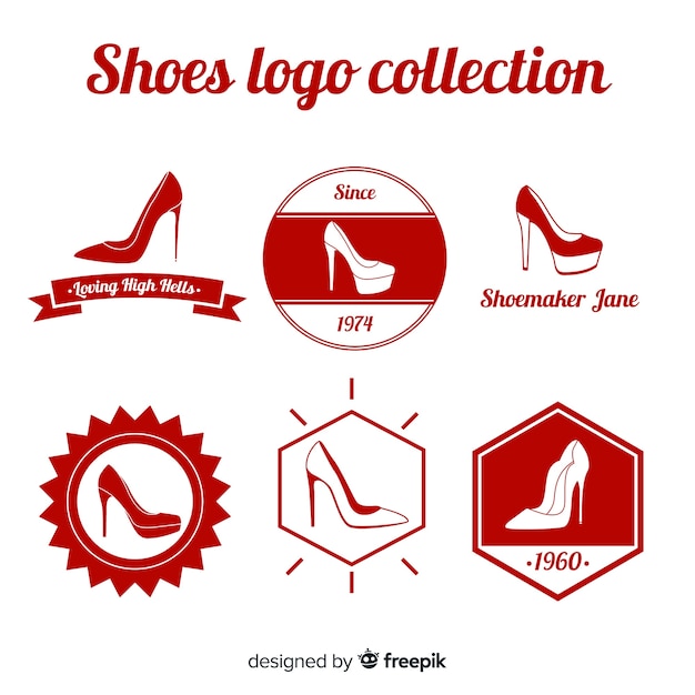 Vector modern shoes logo template collection