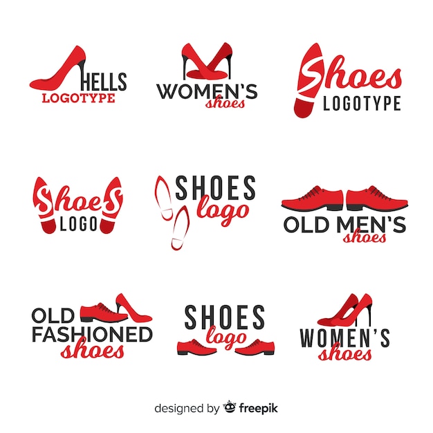 Modern shoes logo template collection