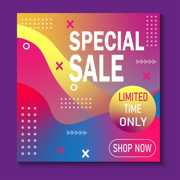 Modern shopping banner design background discount sale and price tag design