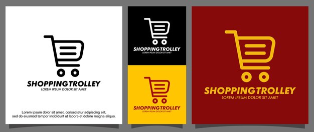 Modern shopping trolley logo template