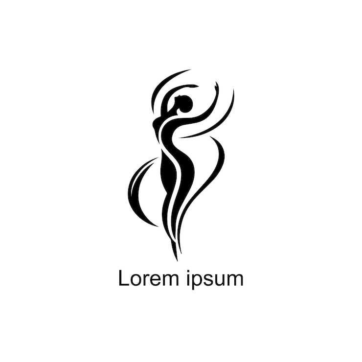 Vector modern silhouette logo for dance and fitness studios