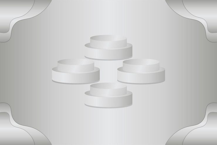 Vector modern silver podium 3d background