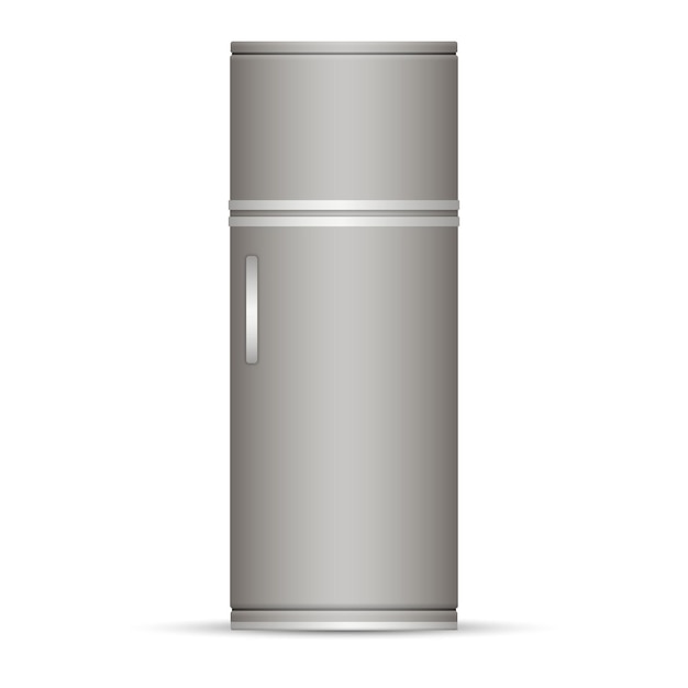 Vector modern silver refrigerator