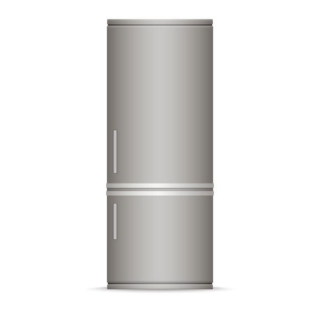 Vector modern silver refrigerator