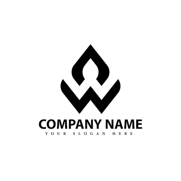 Modern and simple abstract w logo for company premium vector