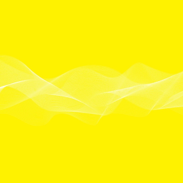 Вектор Современный простой абстрактный белый цвет волнистый рисунок на желтом фоне