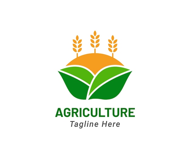 Modello di design del logo agricolo moderno e semplice