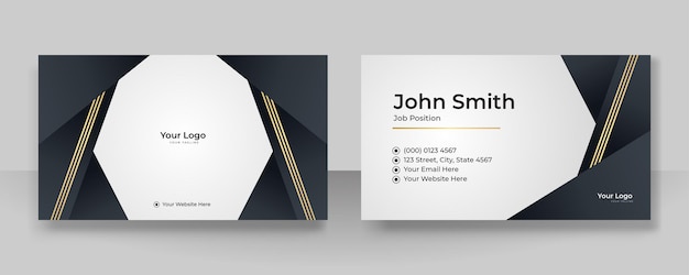 Vector modern simple black gold business card background. black blue gold business card flat design template vector. modern presentation card with company logo. vector business card template. visiting card