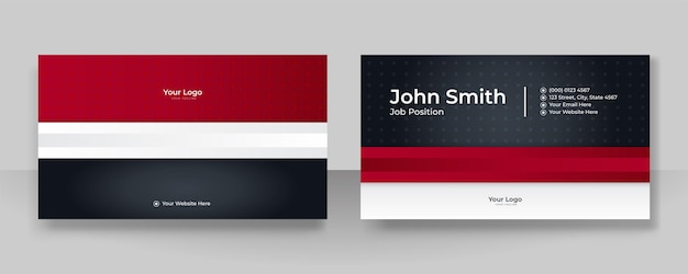 Modern simple black red business card background. black gold business card flat design template vector. modern presentation card with company logo. vector business card template. visiting card