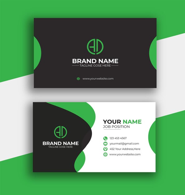 Vector modern and simple business card design modern presentation card with company logo vector business ca