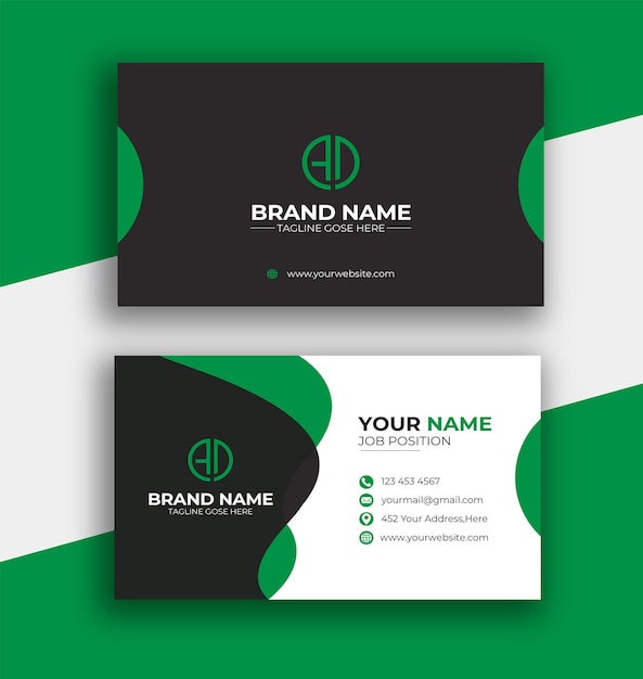Modern and simple business card design modern presentation card with company logo vector business ca