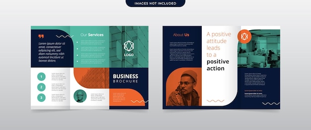 modern simple business trifold brochure design template