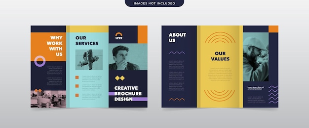 Vector modern simple business trifold brochure design template