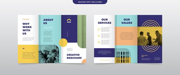 Vector modern simple business trifold brochure design template