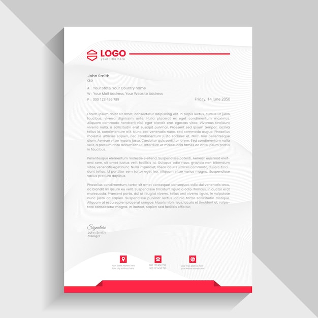 modern simple clean a4 size business style letterhead template