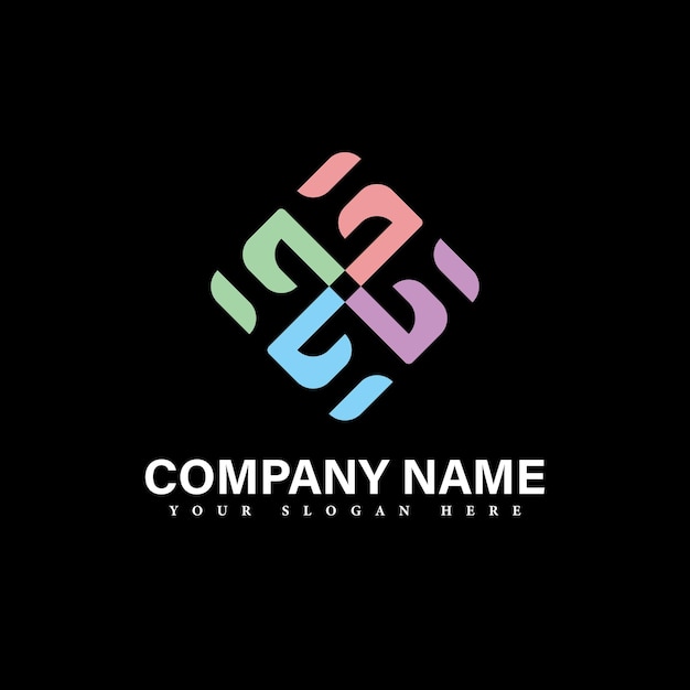 modern and simple colorful abstract logo for company premium vector