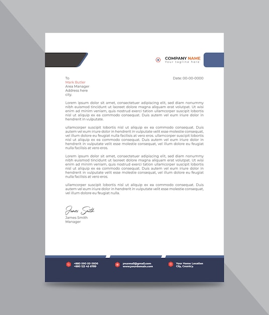 Modern and simple company business letterhead template