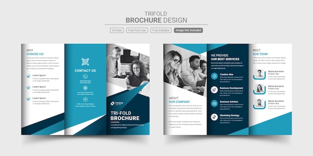 Vector modern and simple corporate business trifold brochure template