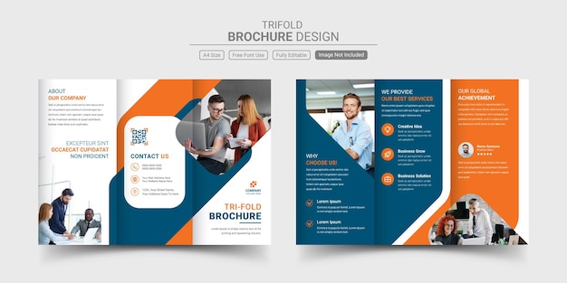 Vector modern and simple corporate business trifold brochure template