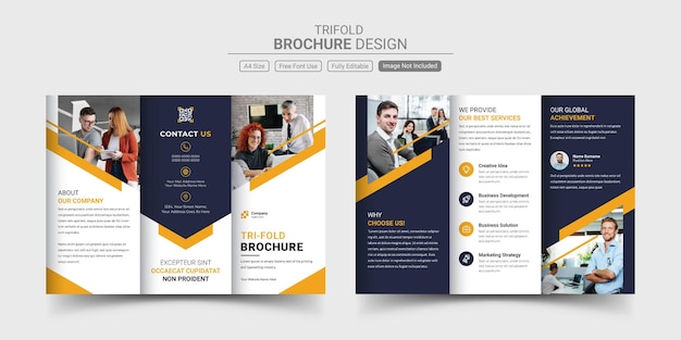 Vector modern and simple corporate business trifold brochure template